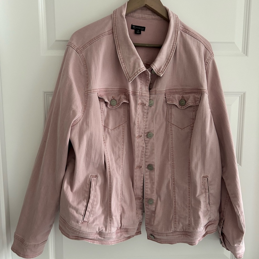 New Directions Jean Jacket Blush Pink Size 2X